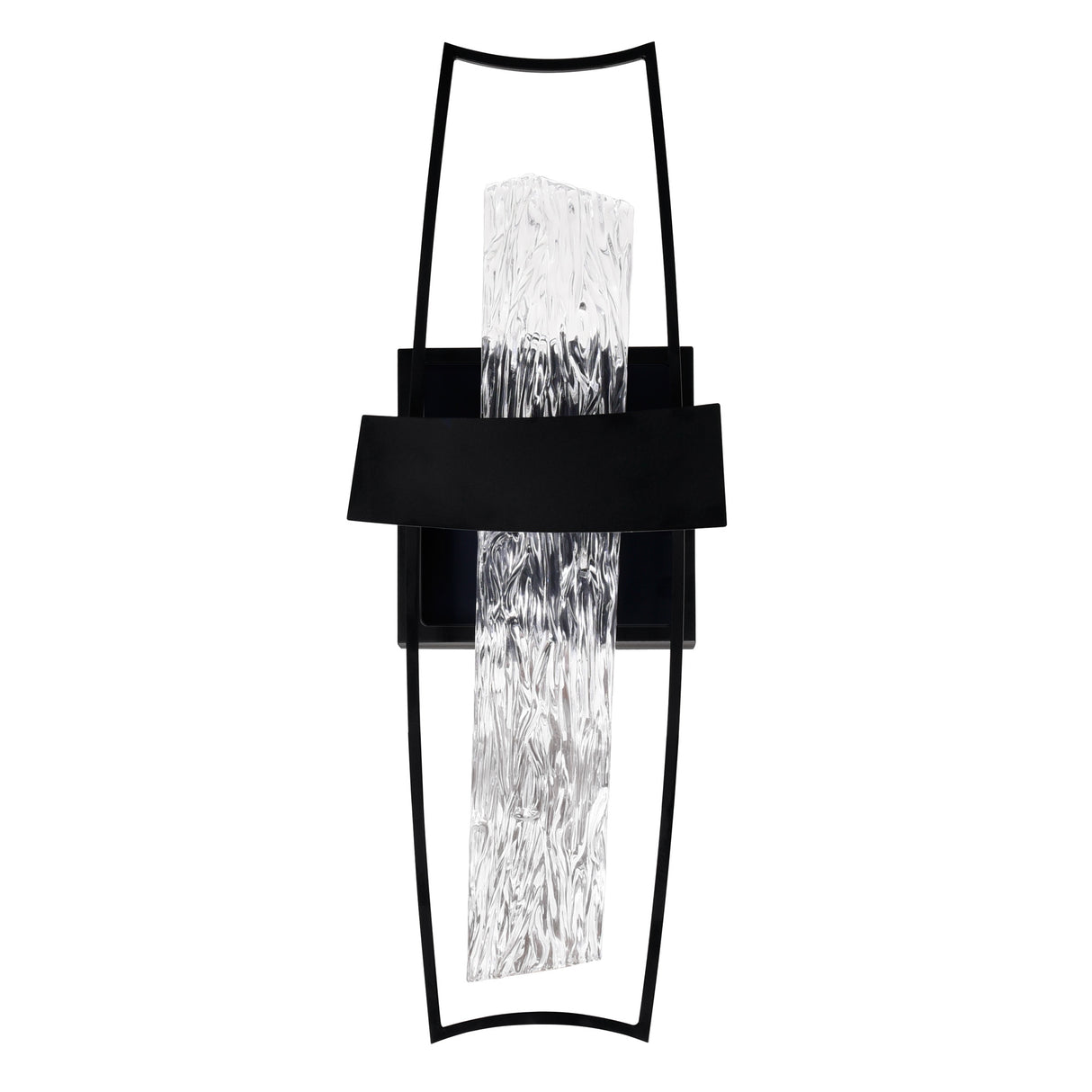 Guadiana Integrated LED 5in Black Wall Light with Handcrafted Glass