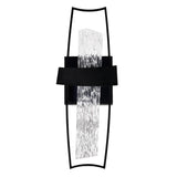 Guadiana Integrated LED 5in Black Wall Light with Handcrafted Glass