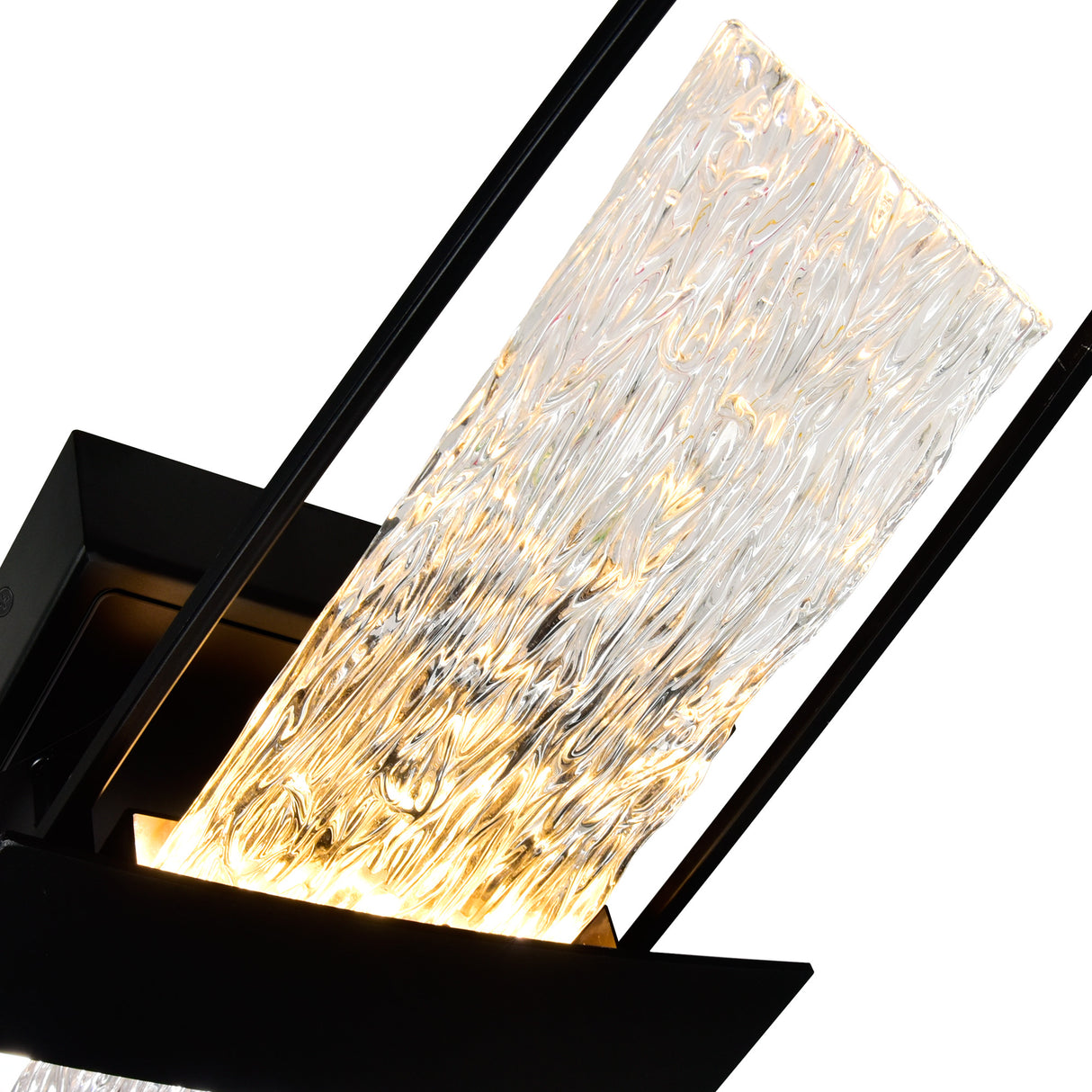 Guadiana Integrated LED 5in Black Wall Light with Handcrafted Glass