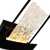 Guadiana Integrated LED 5in Black Wall Light with Handcrafted Glass