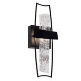 Guadiana Integrated LED 5in Black Wall Light with Handcrafted Glass