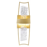 Guadiana Integrated LED 5in Satin Gold Wall Light with Handcrafted Glass