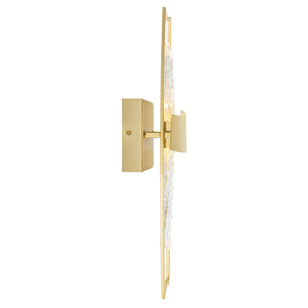 Guadiana Integrated LED 5in Satin Gold Wall Light with Handcrafted Glass