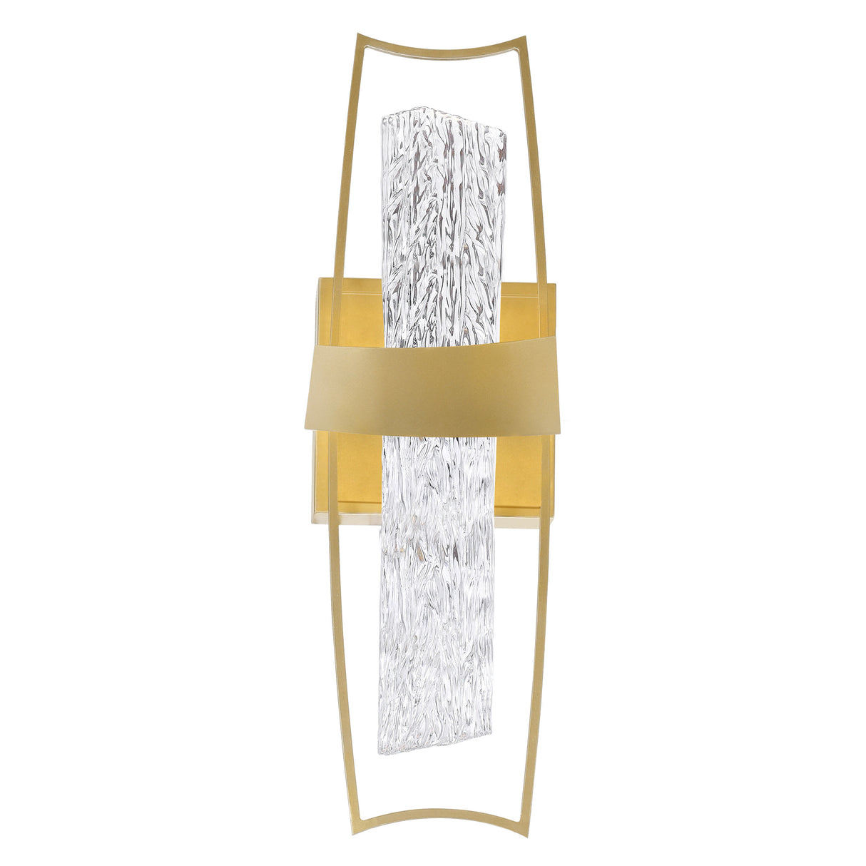 Guadiana Integrated LED 5in Satin Gold Wall Light with Handcrafted Glass