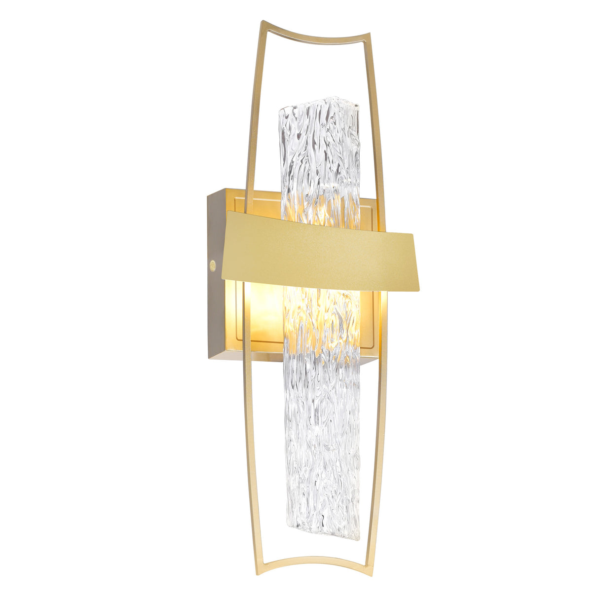 Guadiana Integrated LED 5in Satin Gold Wall Light with Handcrafted Glass
