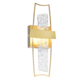 Guadiana Integrated LED 5in Satin Gold Wall Light with Handcrafted Glass