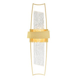 Guadiana Integrated LED 8in Satin Gold Wall Light with Handcrafted Glass