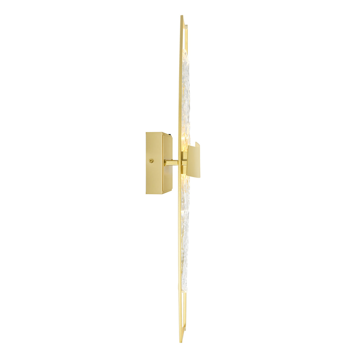 Guadiana Integrated LED 8in Satin Gold Wall Light with Handcrafted Glass