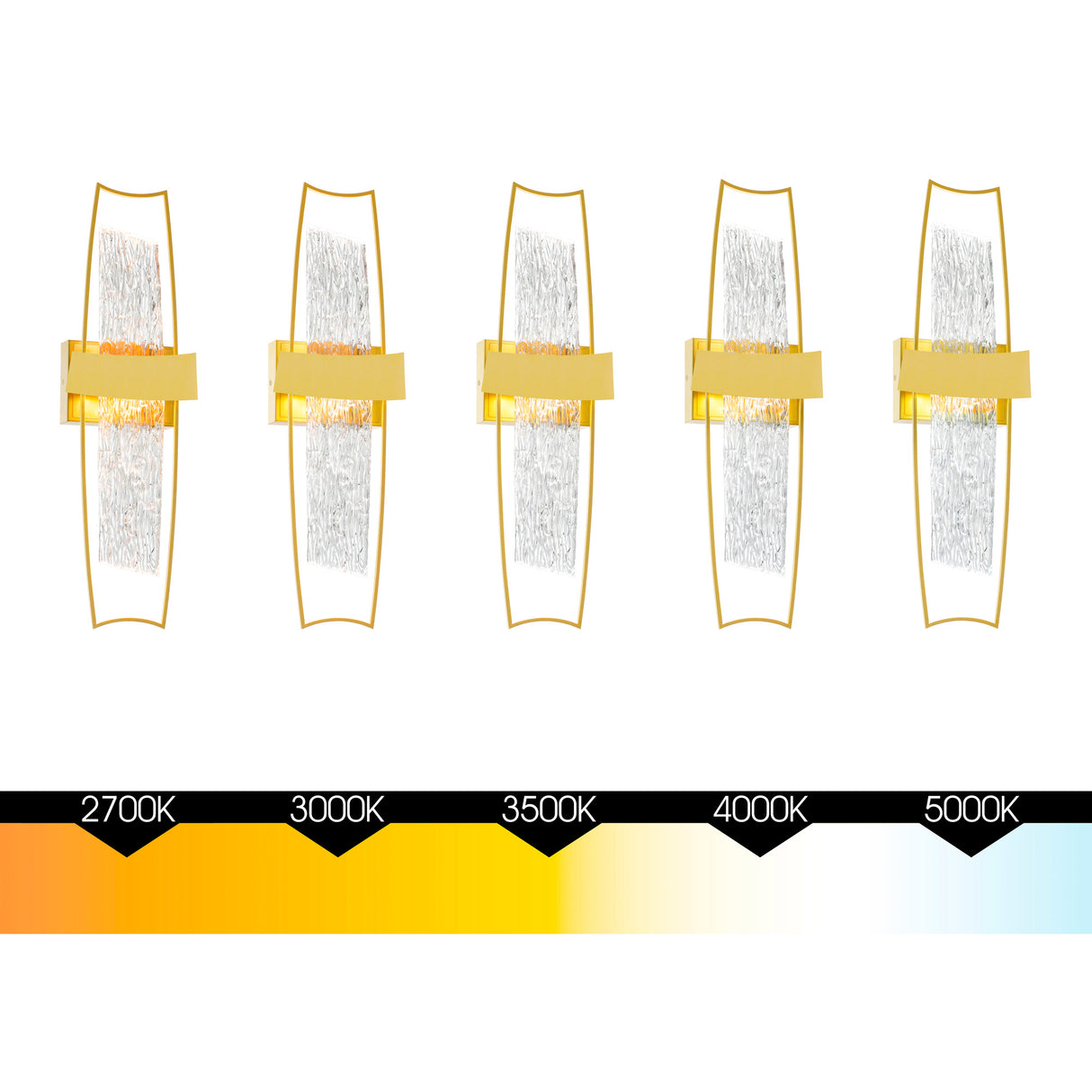Guadiana Integrated LED 8in Satin Gold Wall Light with Handcrafted Glass
