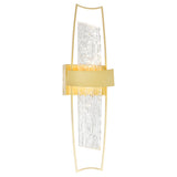 Guadiana Integrated LED 8in Satin Gold Wall Light with Handcrafted Glass