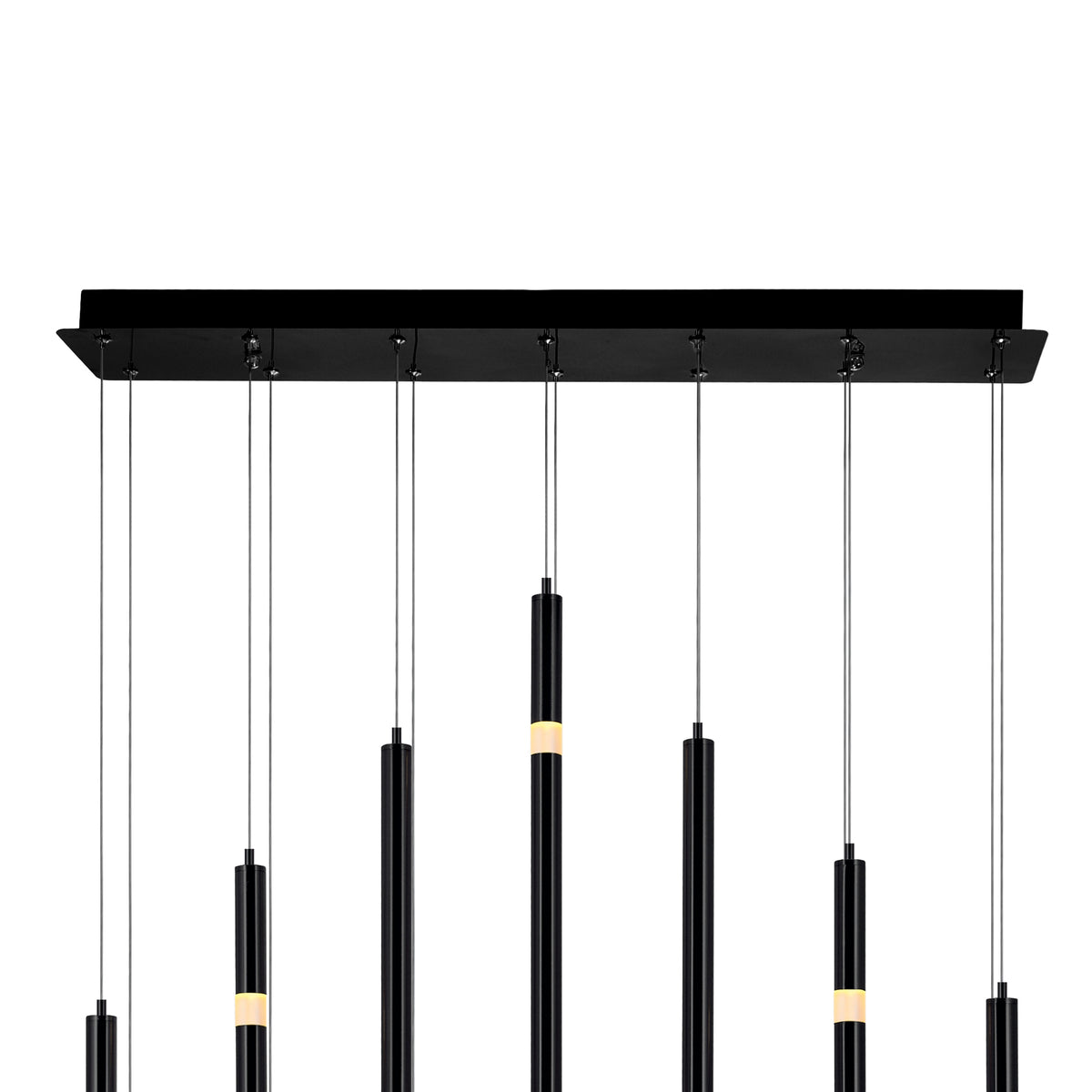 Flute Integrated LED 32in Black Chandelier