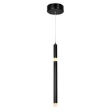 Flute Integrated LED 5in Black Mini Pendant