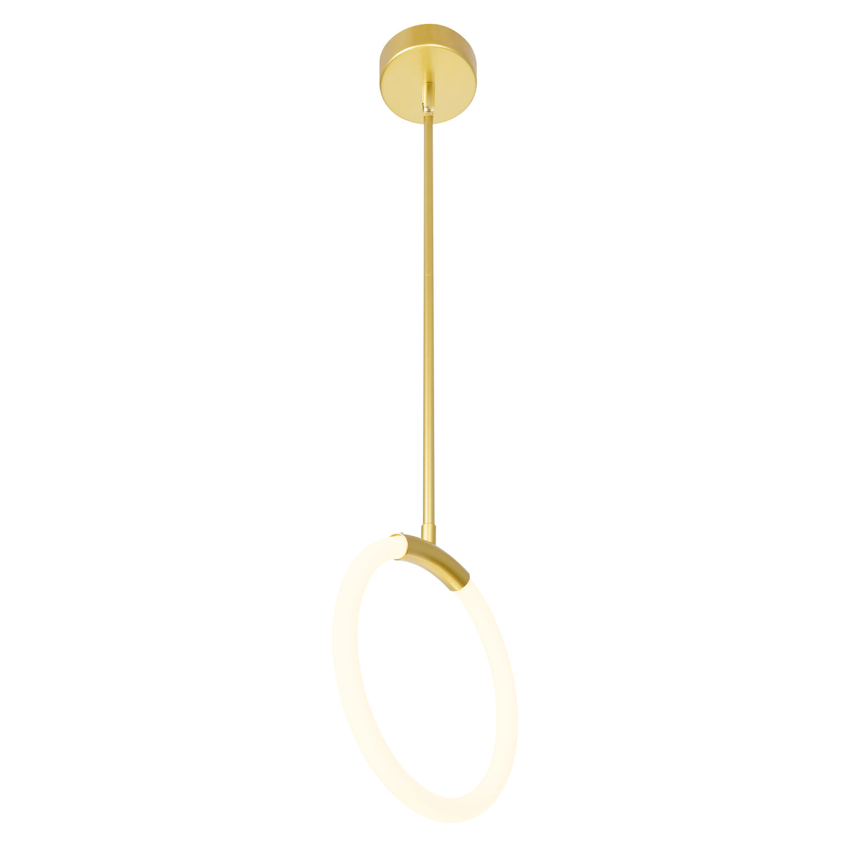 Hoops Integrated LED 10in Satin Gold Mini Pendant