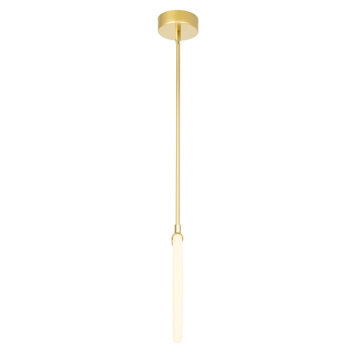 Hoops Integrated LED 10in Satin Gold Mini Pendant