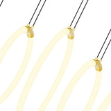 Hoops Integrated LED 23in 5 Ring Satin Gold Chandelier