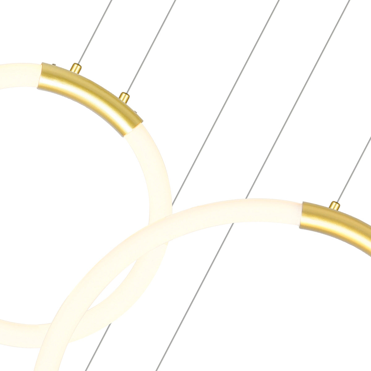 Hoops Integrated LED 35in 6 Ring Satin Gold Chandelier