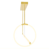 Hoops Integrated LED Geometric Satin Gold Chandelier