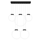 Hoops Integrated LED 44in 5 Ring Black Chandelier