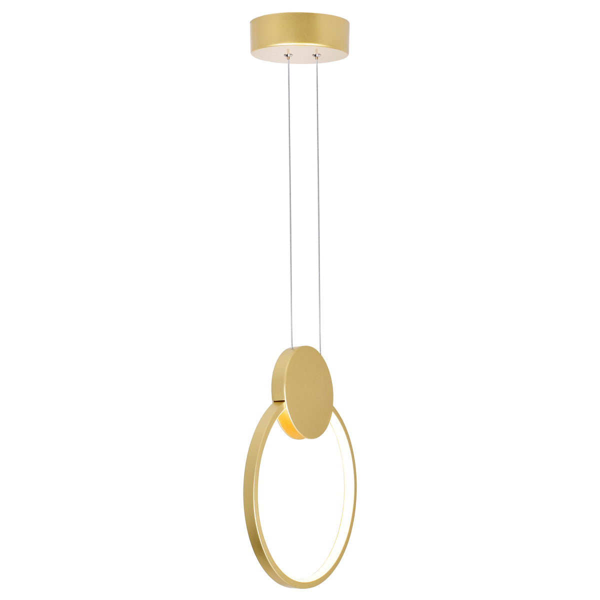 Pulley Integrated LED 12in Satin Gold Mini Pendant