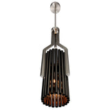 Fermont 6 Light Satin Nickel and Pearl Black Mini Pendant