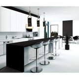 Fermont 6 Light Satin Nickel and Pearl Black Mini Pendant