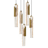 Valira Integrated LED 12in Brass Mini Pendant with Handcrafted Glass