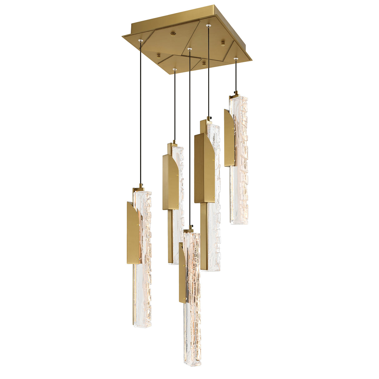 Valira Integrated LED 12in Brass Mini Pendant with Handcrafted Glass