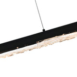 Valira Integrated LED 48in Black Chandelier with Handcrafted Glass