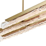 Valira Integrated LED 60in Brass Chandelier with Handcrafted Glass