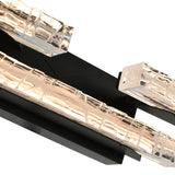 Valira Integrated LED Black Vanity Light with Handcrafted Glass