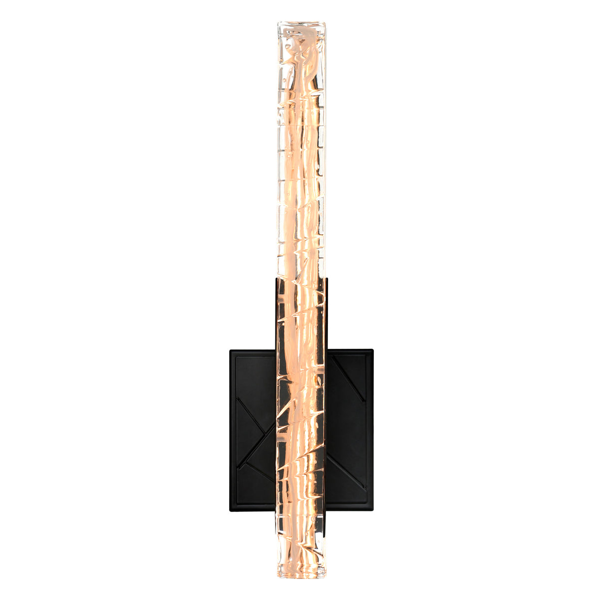 Valira Integrated LED Black Wall Light with Handcrafted Glass