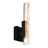 Valira Integrated LED Black Wall Light with Handcrafted Glass