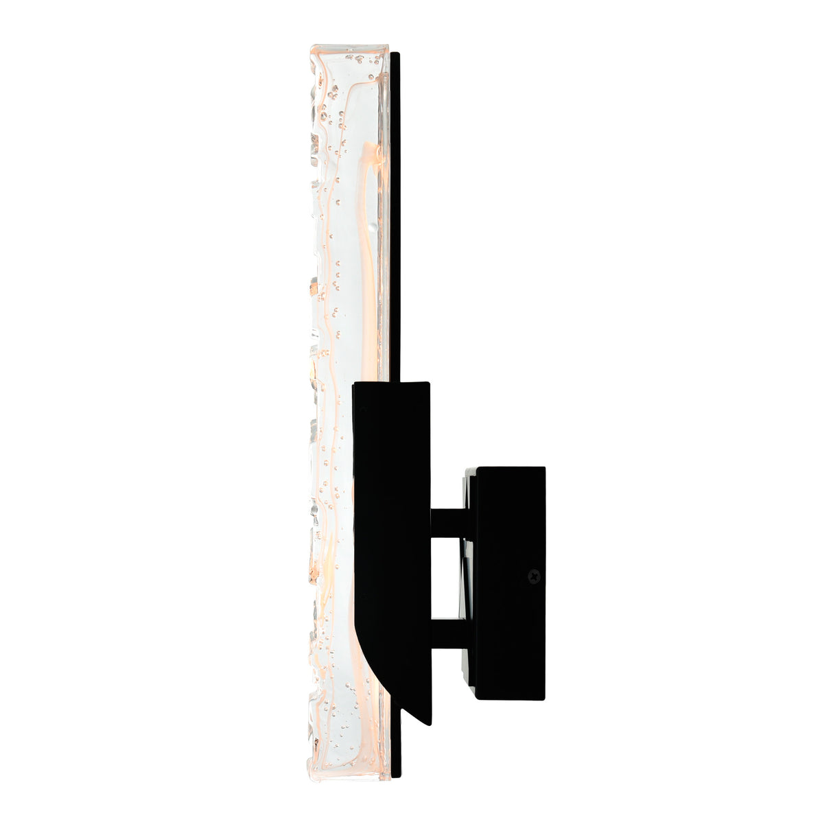 Valira Integrated LED Black Wall Light with Handcrafted Glass