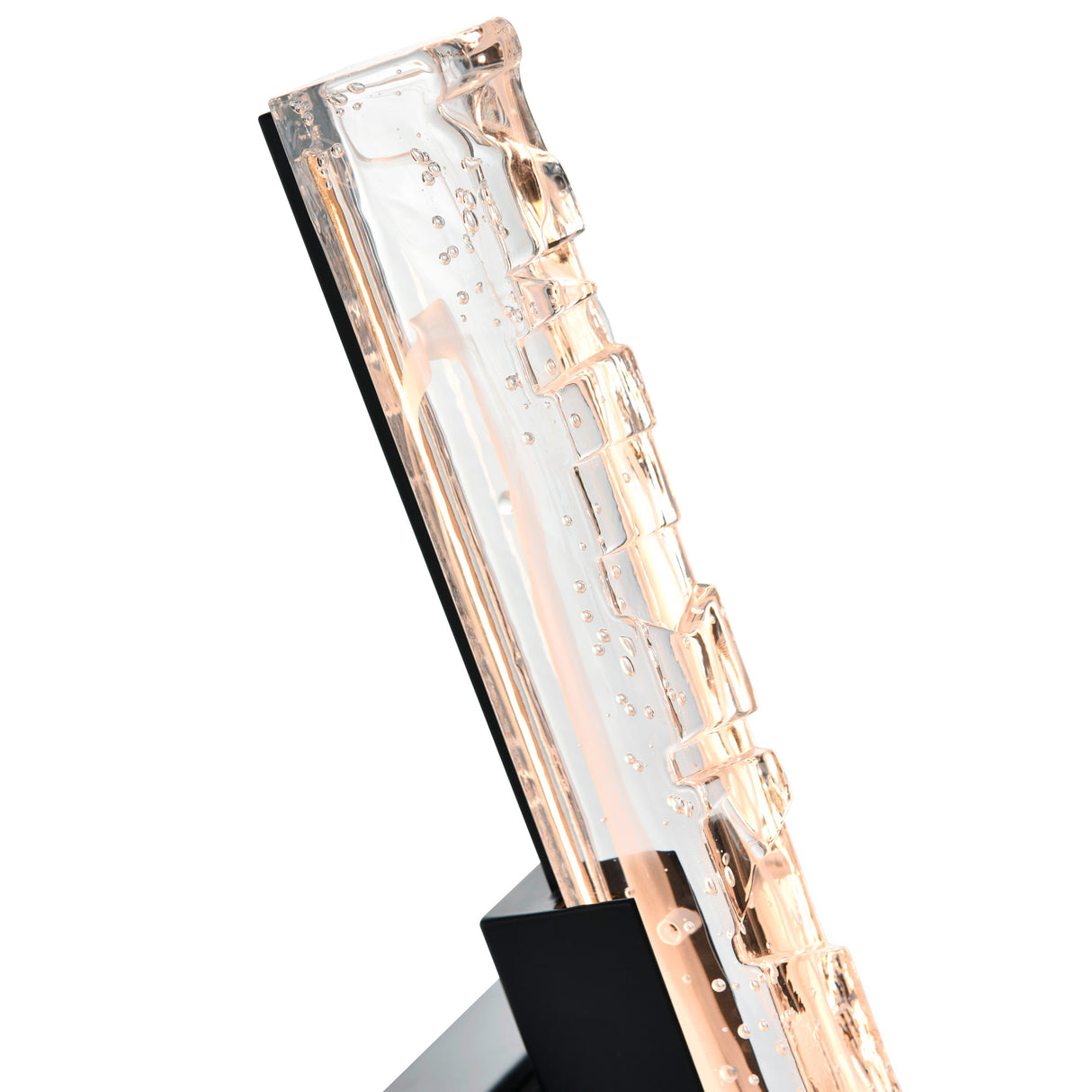 Valira Integrated LED Black Wall Light with Handcrafted Glass