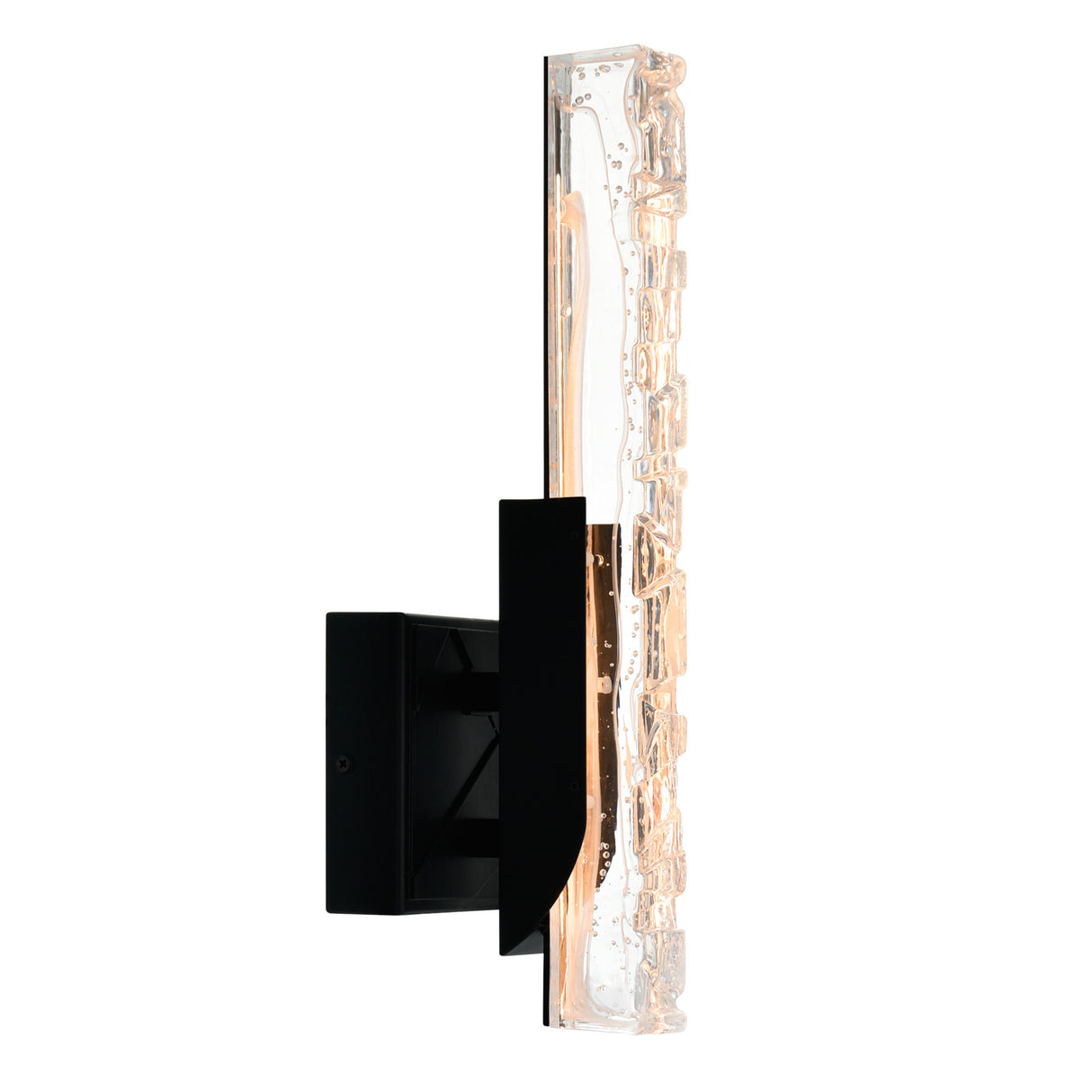 Valira Integrated LED Black Wall Light with Handcrafted Glass