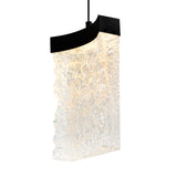Lava Integrated LED 12in Black Mini Pendant with Handcrafted Glass