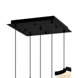 Lava Integrated LED 12in Black Mini Pendant with Handcrafted Glass