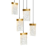 Lava Integrated LED 12in Brass Mini Pendant with Handcrafted Glass