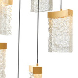 Lava Integrated LED 12in Brass Mini Pendant with Handcrafted Glass