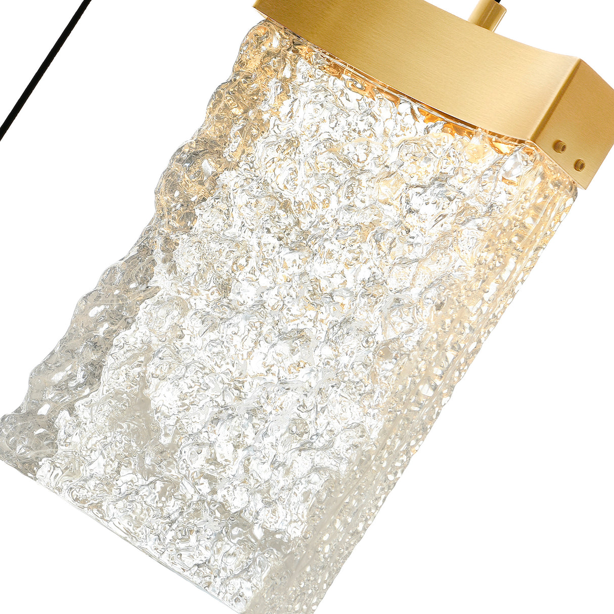 Lava Integrated LED 12in Brass Mini Pendant with Handcrafted Glass