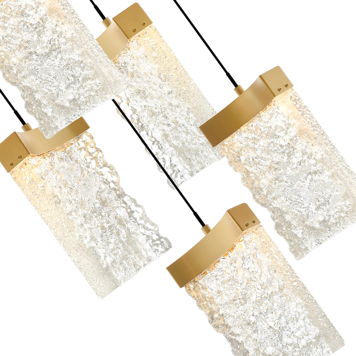 Lava Integrated LED 12in Brass Mini Pendant with Handcrafted Glass