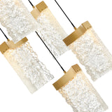 Lava Integrated LED 12in Brass Mini Pendant with Handcrafted Glass