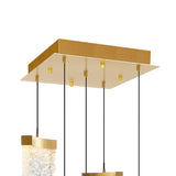 Lava Integrated LED 12in Brass Mini Pendant with Handcrafted Glass