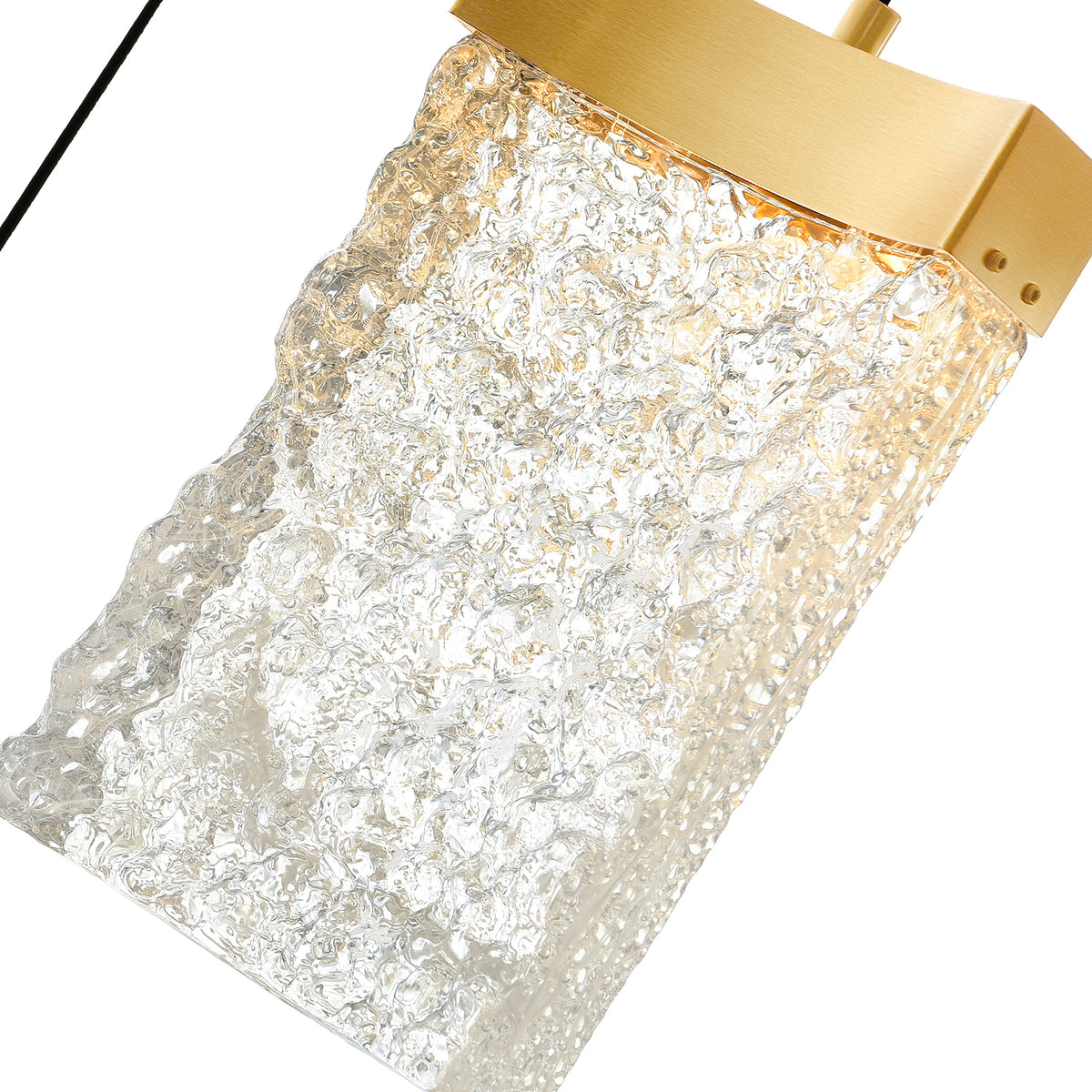Lava Integrated LED 36in Brass Chandelier with Handcrafted Glass