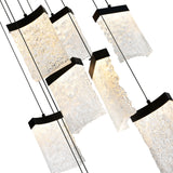 Lava Integrated LED 48in Black Chandelier with Handcrafted Glass