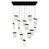 Lava Integrated LED 48in Black Chandelier with Handcrafted Glass