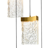 Lava Integrated LED 48in Brass Chandelier with Handcrafted Glass