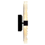Lava Integrated LED 20in Black Wall Light with Handcrafted Glass