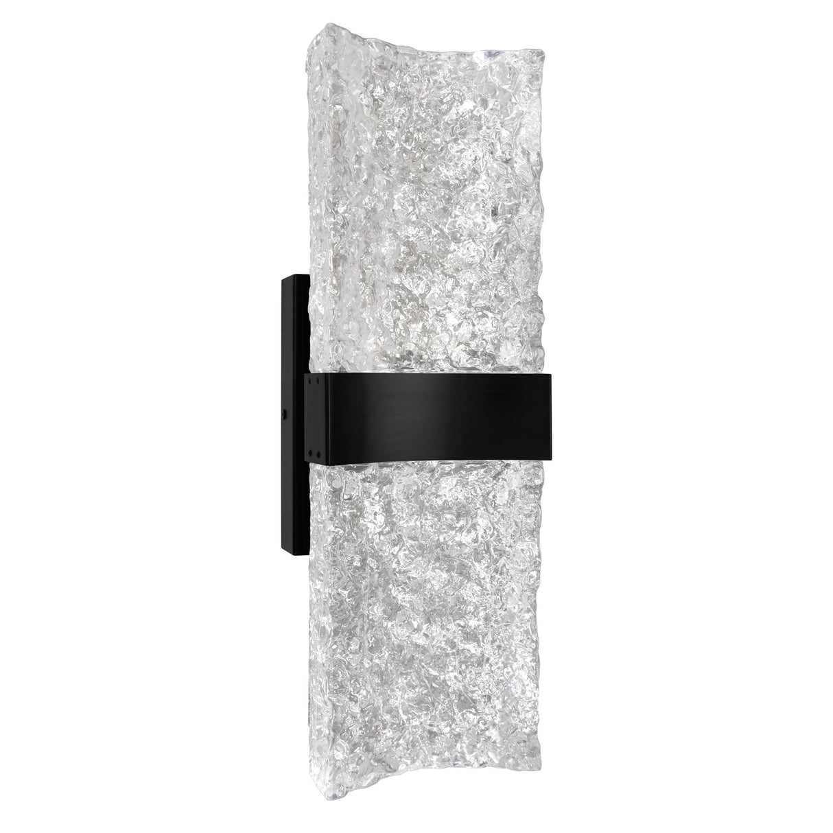 Lava Integrated LED 20in Black Wall Light with Handcrafted Glass
