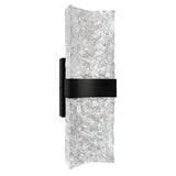 Lava Integrated LED 20in Black Wall Light with Handcrafted Glass